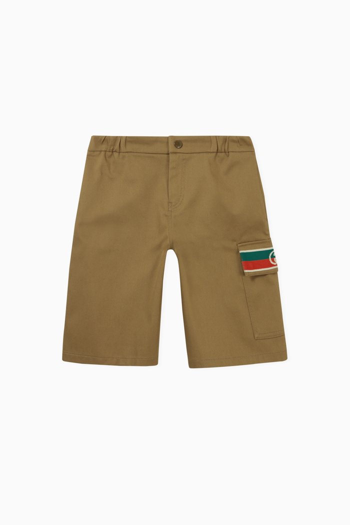 

Signature Web Shorts in Cotton Denim, Neutral