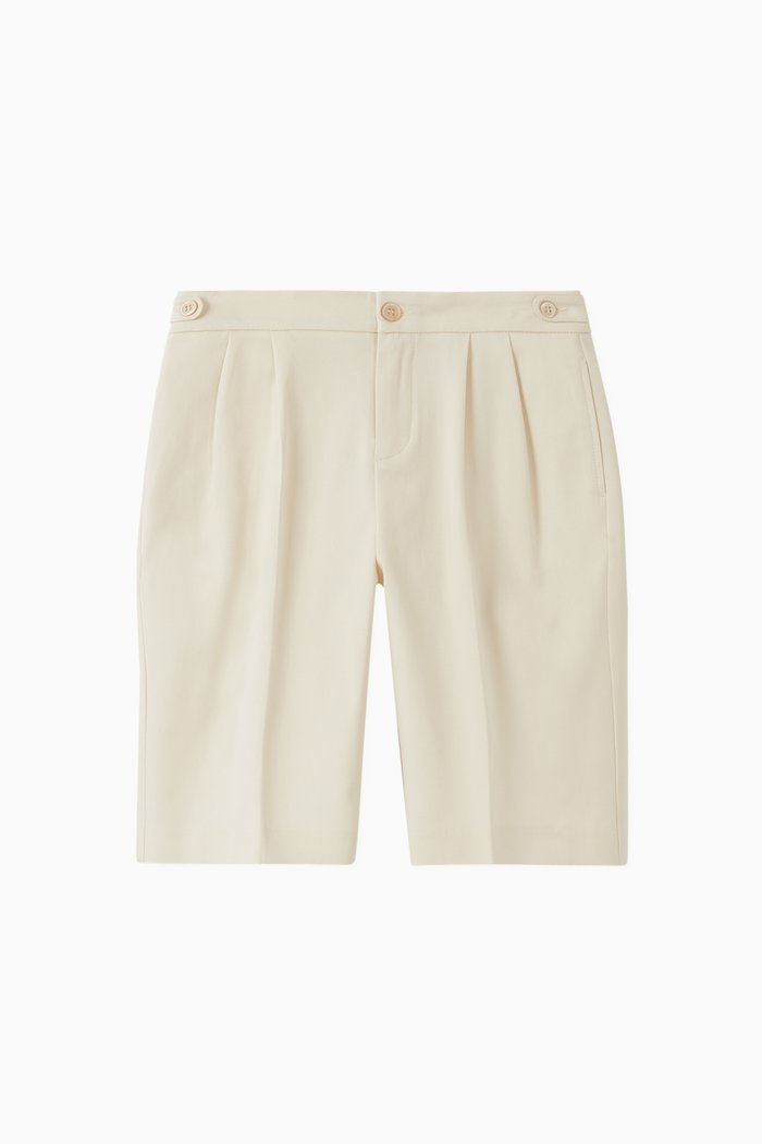 

Gucci Cat Cotton Gabardine Shorts, White
