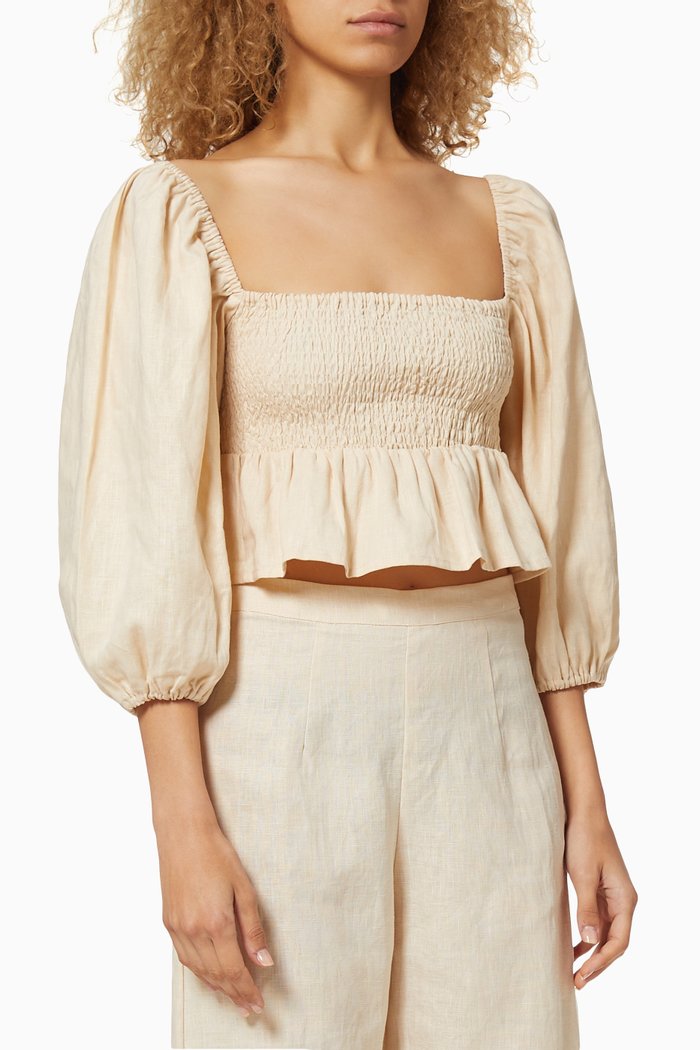 

Vivica Linen Top, Neutral