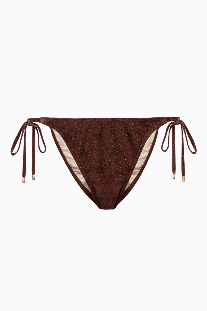 Raisin String Bikini Bottom, Brown