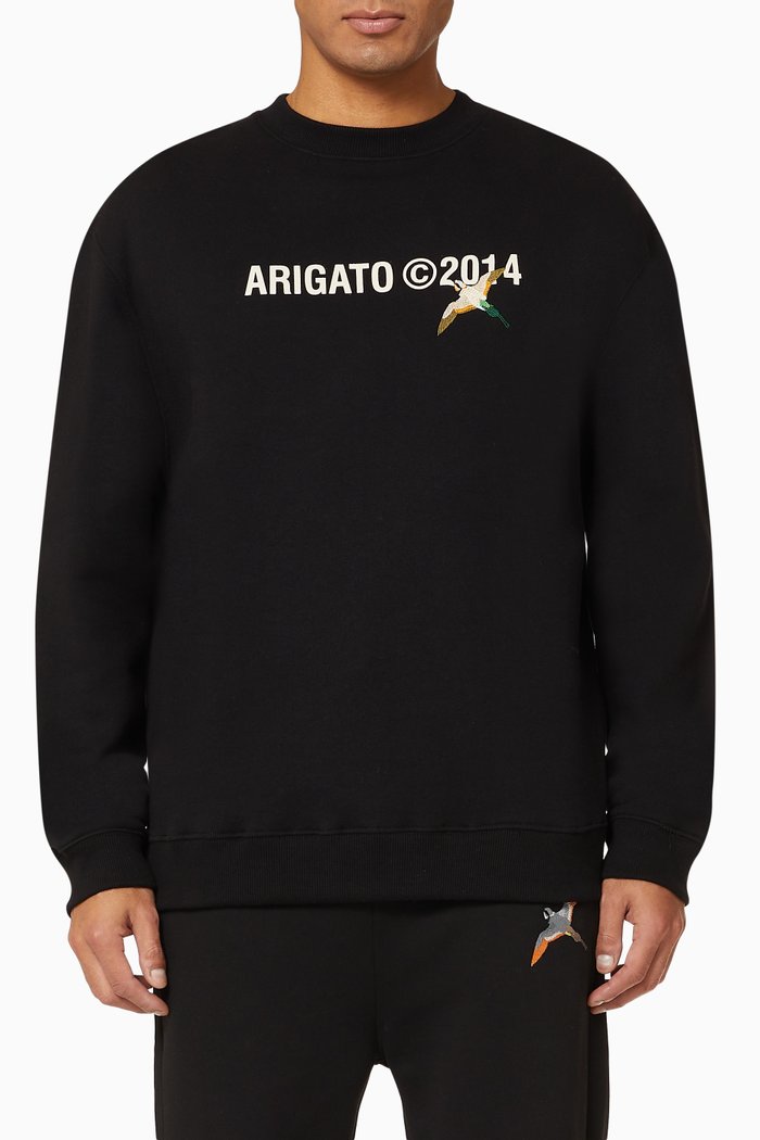 

Monogram Tori Bird Organic Cotton Sweatshirt, Black