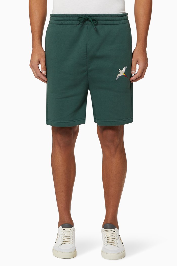 Single Bee Bird Sweatshorts in Organic Cotton, Green