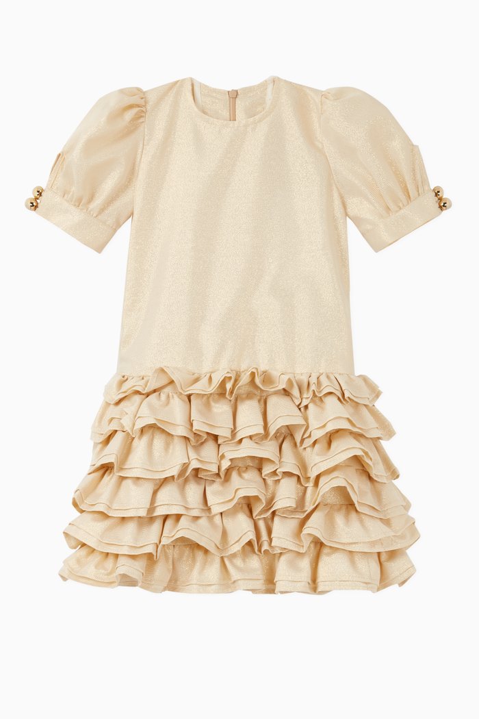 

Tiered Frill Dress, Gold