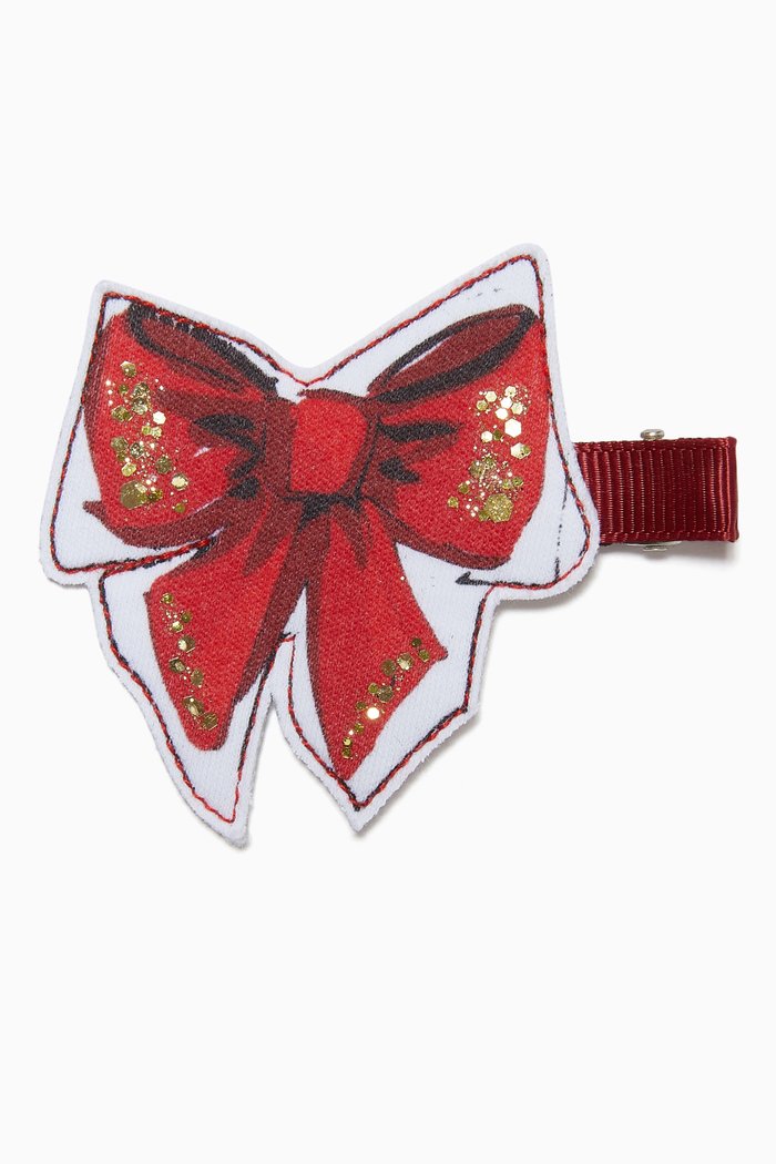 Claris the Mouse Bow Hair Clip, Red