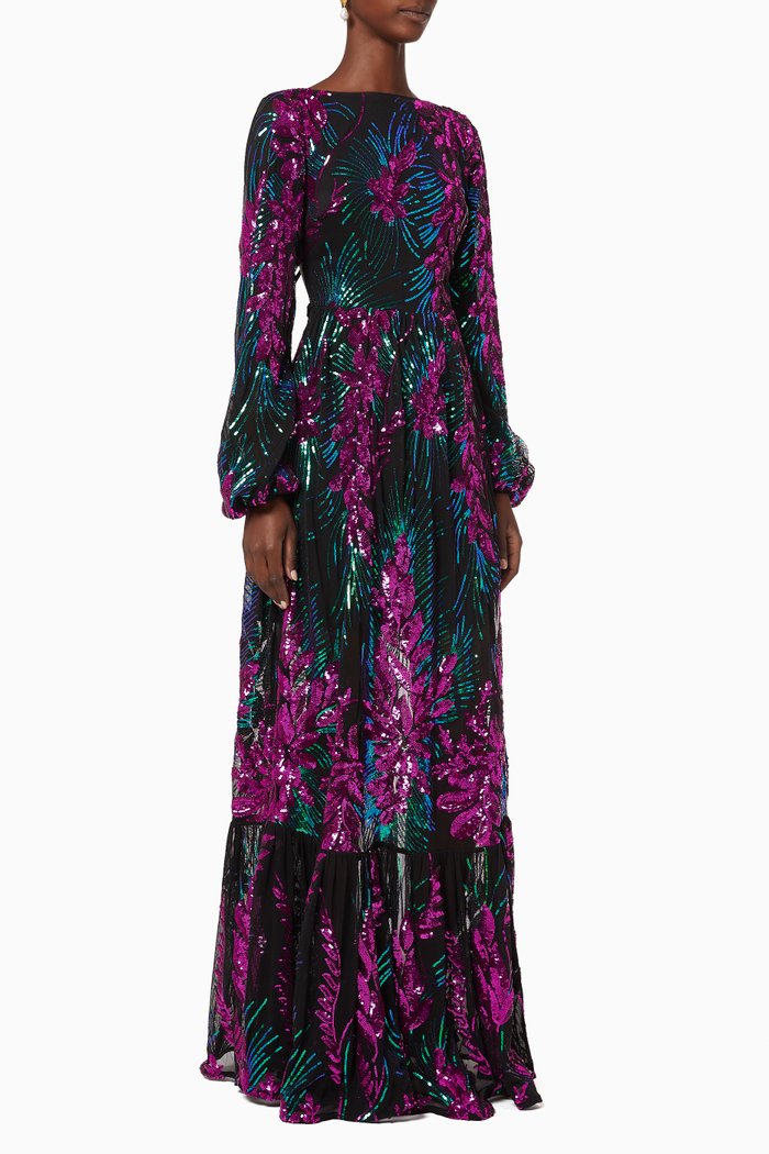 

Aurelia Sequinned Maxi Dress, Multicolour