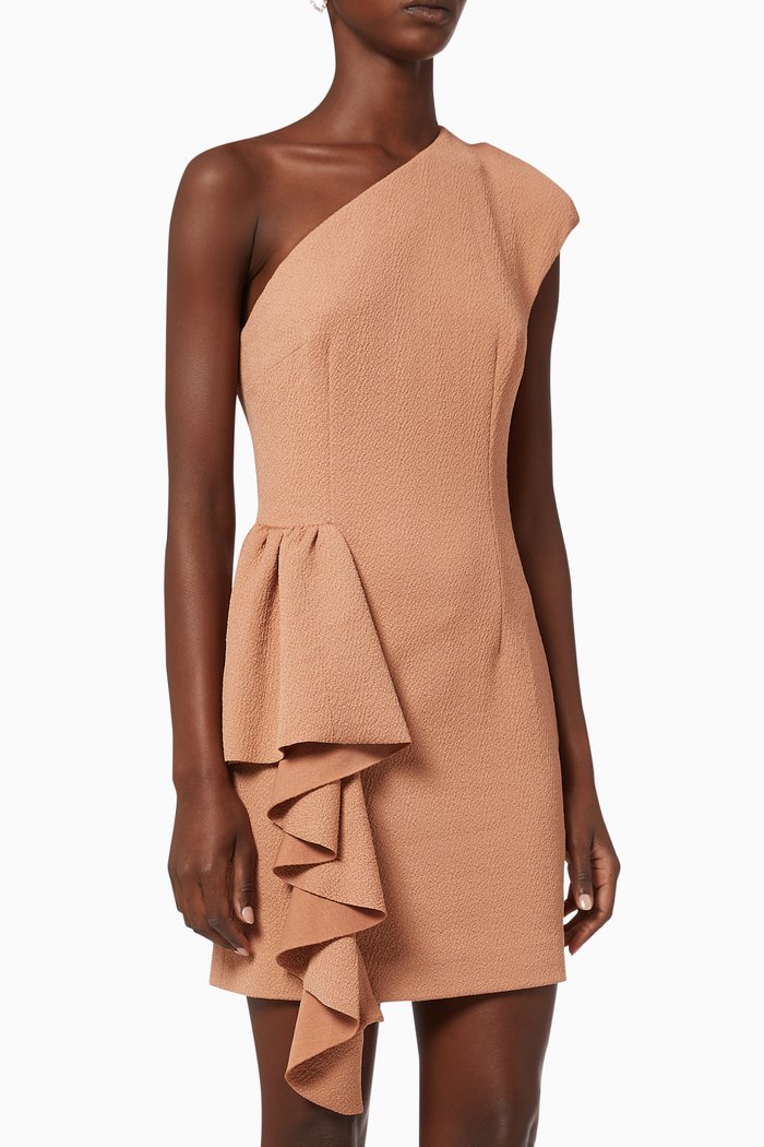 

Jacelyn Crepe Mini Dress, Brown