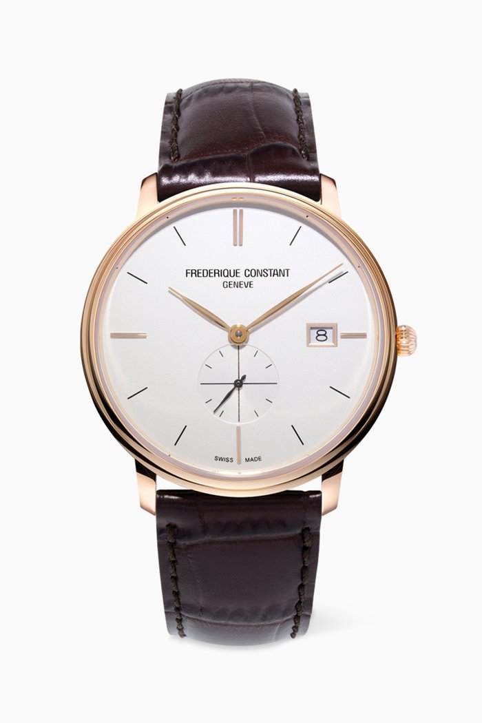 

Slimline Leather Quartz Watch, Black