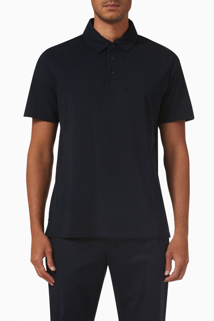 

Garment-dyed Polo Shirt in Cotton, Blue