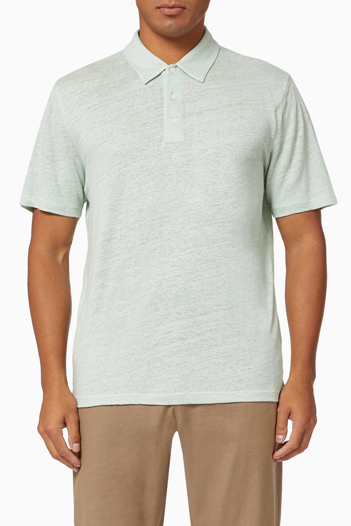 

Polo Shirt in Linen, Green