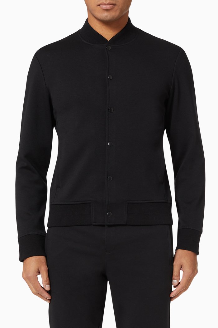 

Bomber in Rayon Blend Jersey, Black