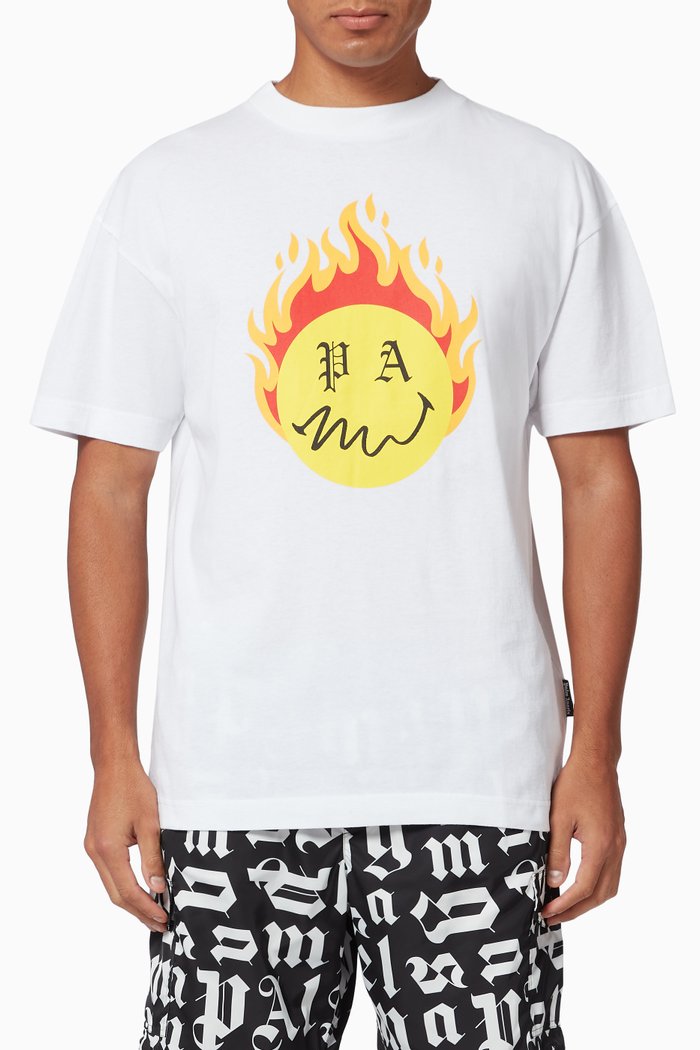

Burning Head Cotton T-Shirt, White