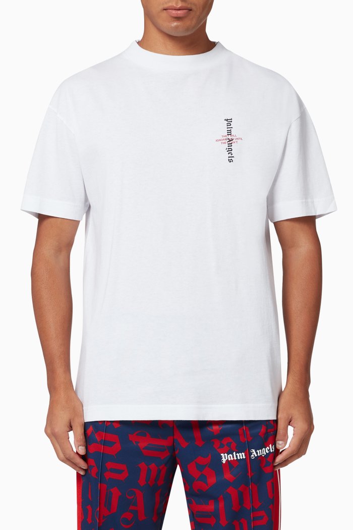 Chest Logo Cotton T-Shirt, White
