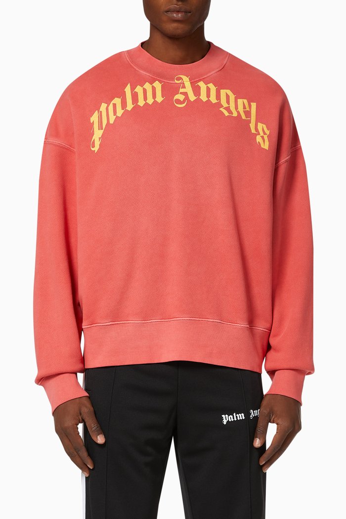 

Logo Vintage Wash Cotton Sweatshirt, Red
