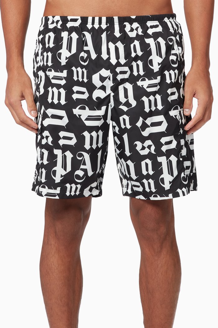 

Broken Monogram Swim Shorts, Black