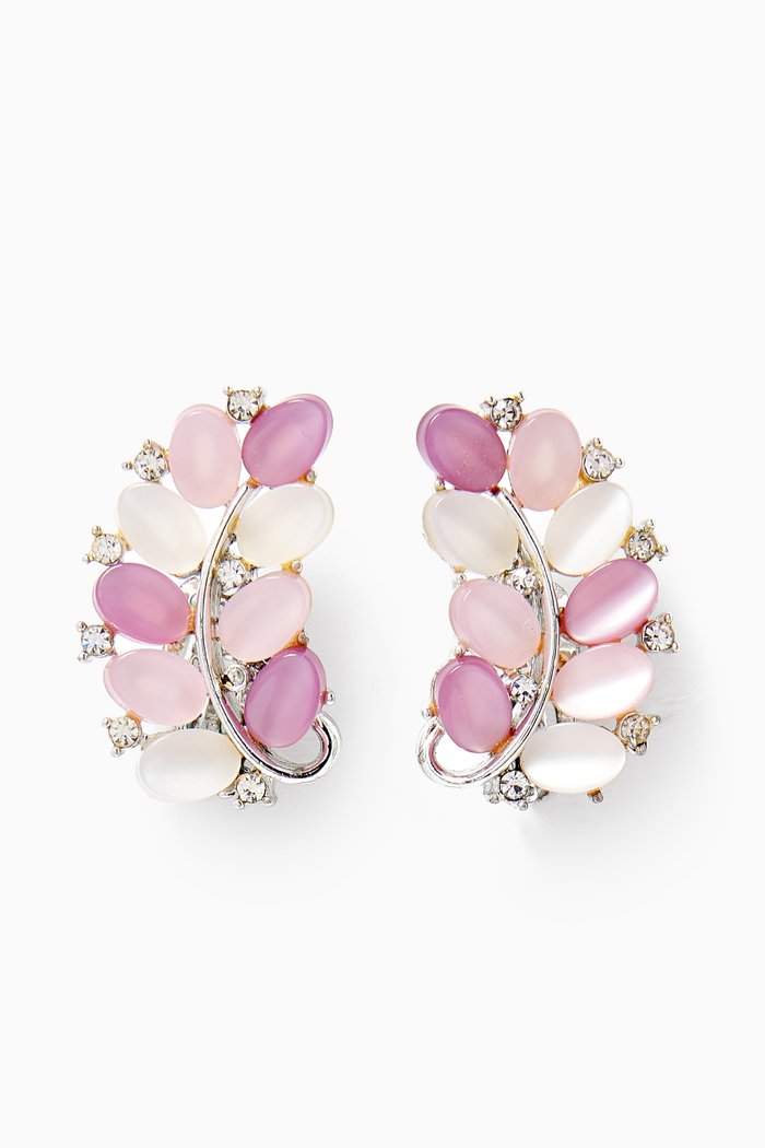 

Crystal & Resin Clip Earrings, Gold