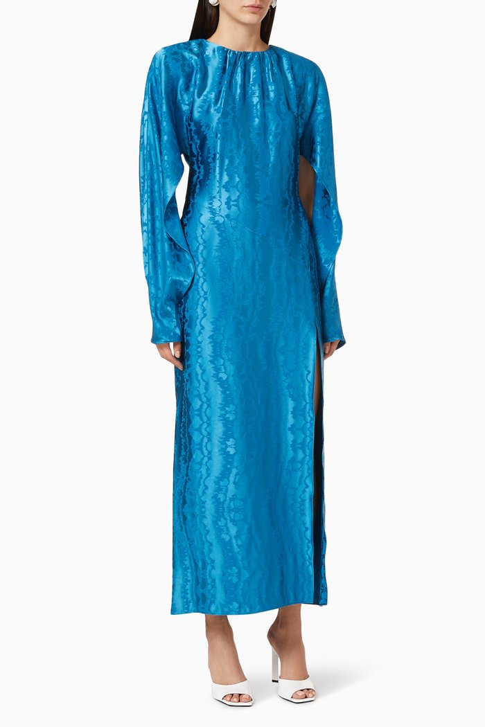 

Jacquard Silk Dress, Blue