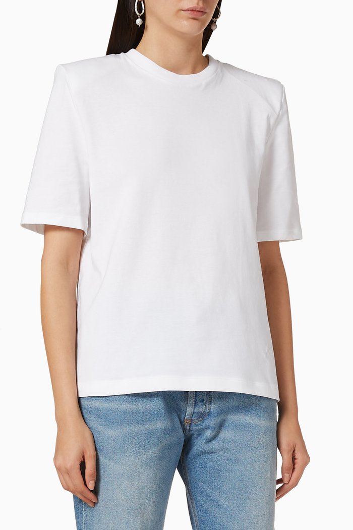 

Bella Padded Shoulder T-Shirt, White
