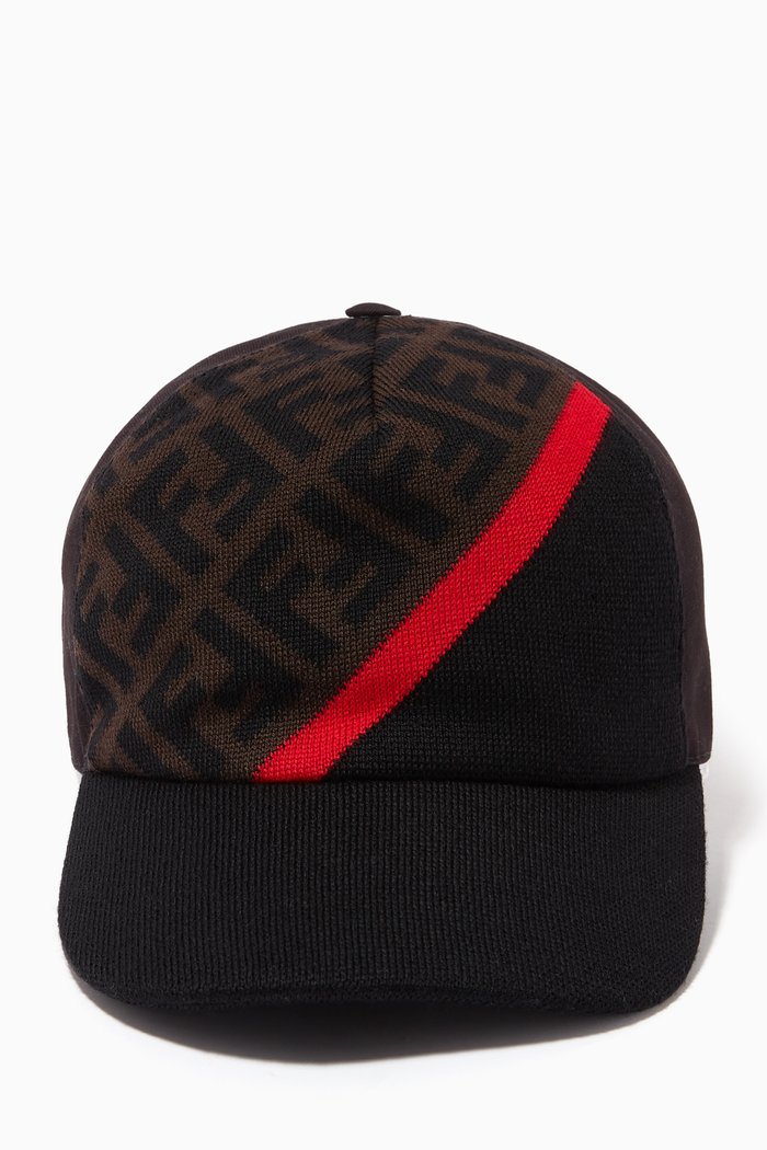 

Baseball Cap in FF Jacquard & Canvas, Brown