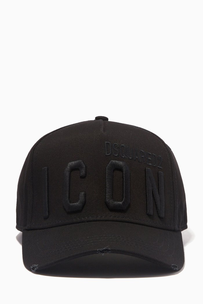 

Icon Logo Embroidered Cap in Cotton, Black
