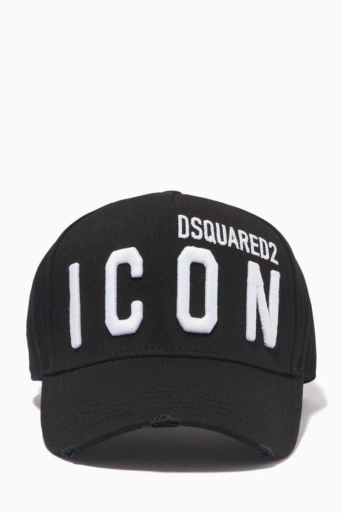 

Icon Logo Embroidered Cap in Cotton, Black