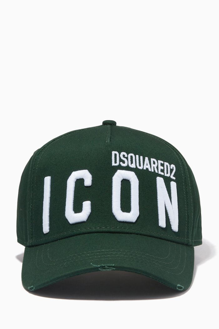 

Icon Logo Embroidered Cap in Cotton, Green