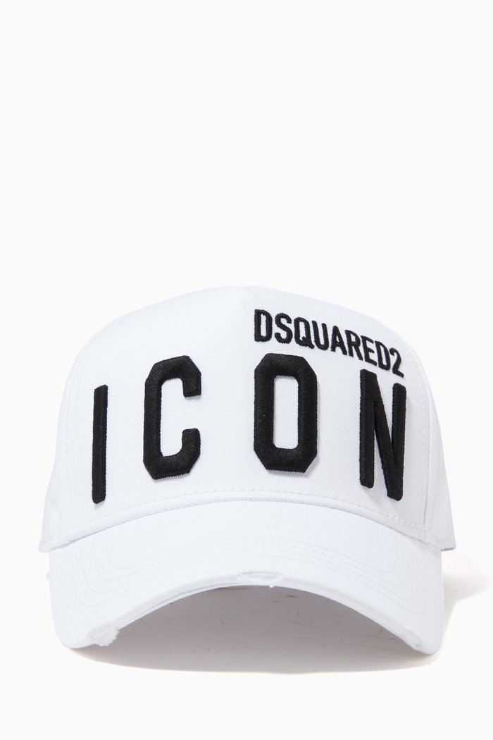

Icon Logo Embroidered Cap in Cotton, White