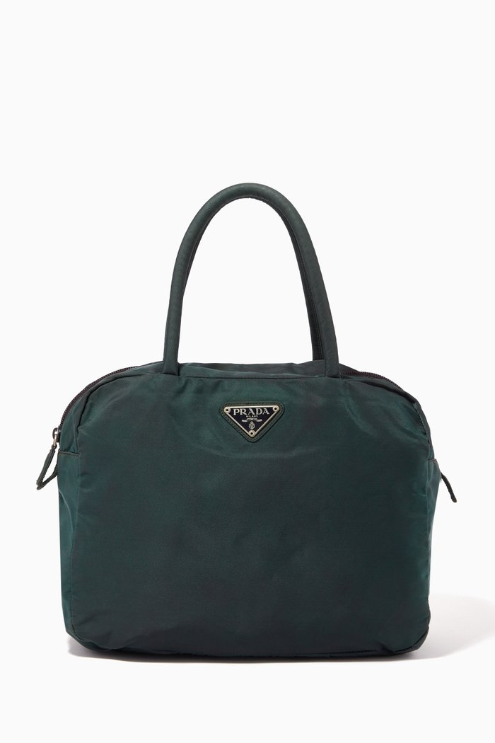 

Triangle Logo Handbag in Nylon, Blue