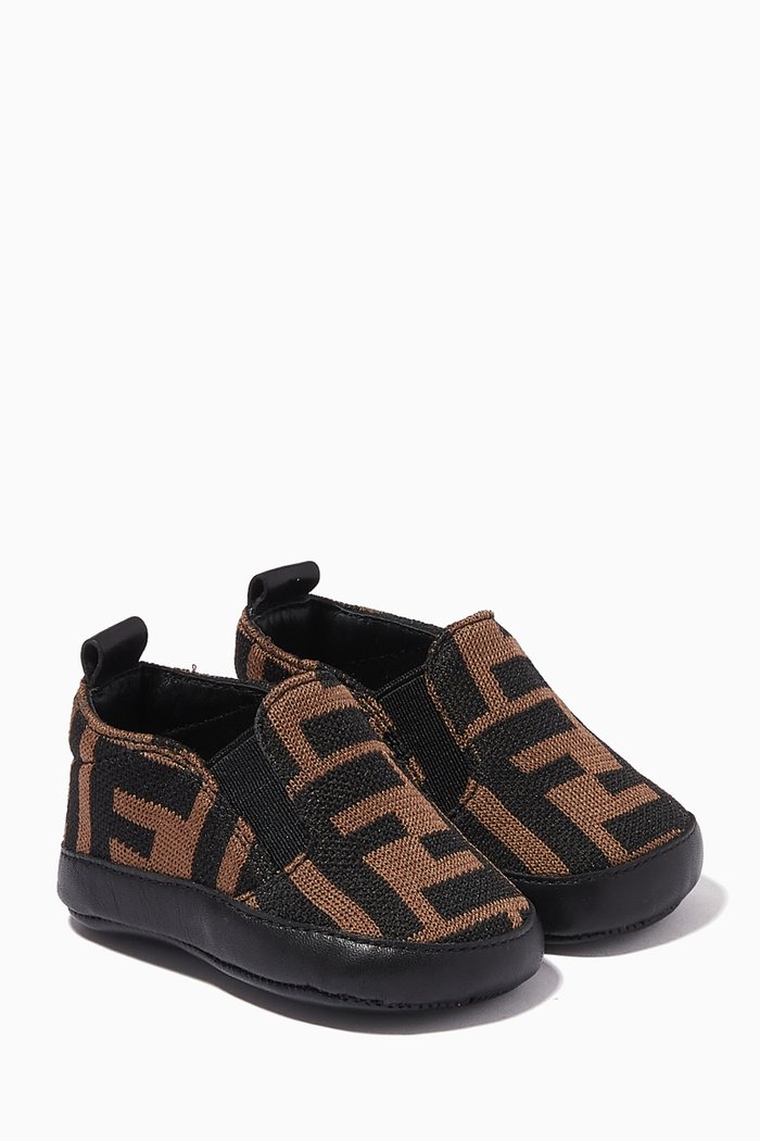 

FF Monogram Shoes in Cotton, Brown
