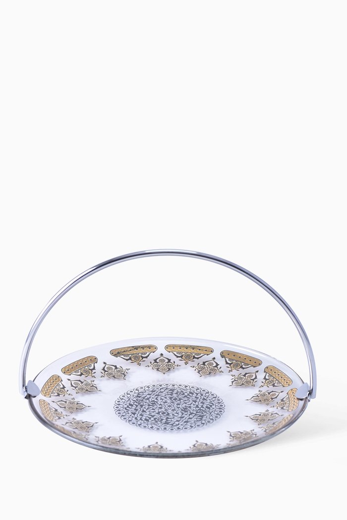 

Rayhan Small Serving Tray with Handle, Gold