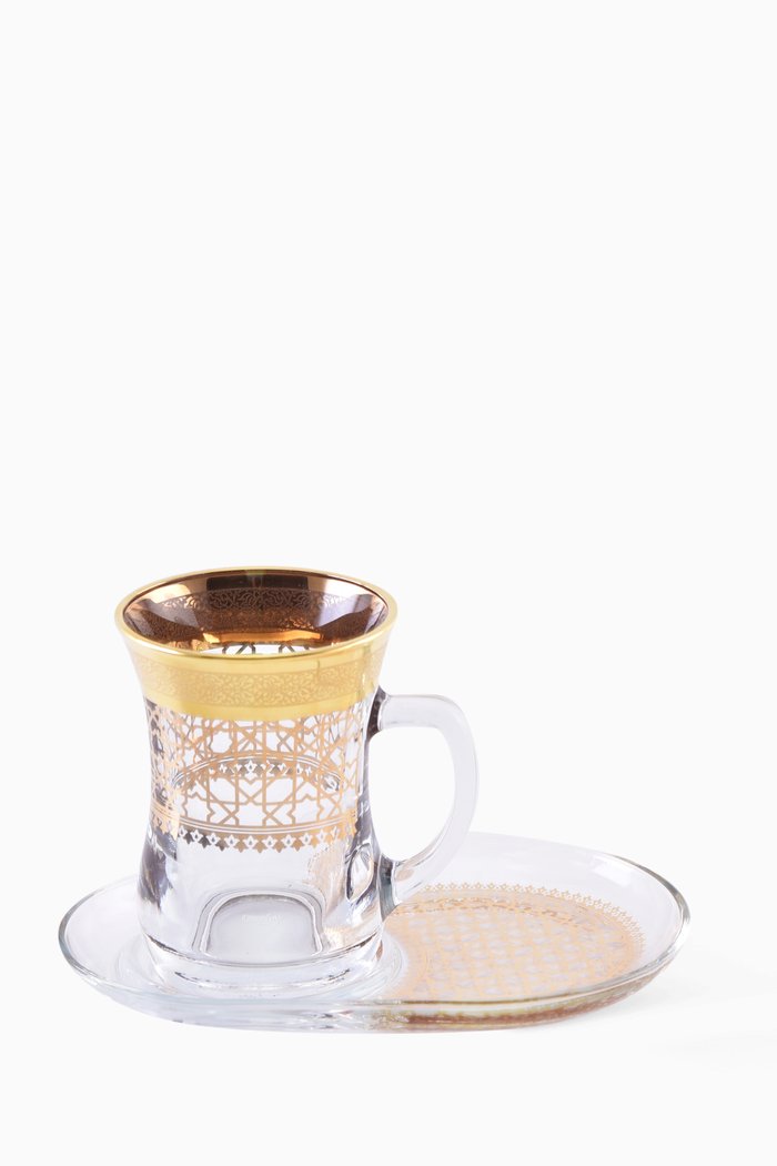 

Cordoba Mug and Saucer, Set of 4, Gold