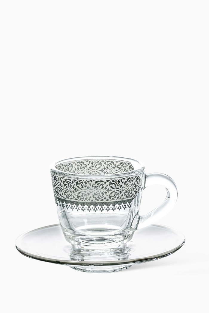 

Cordoba Coffee Cup and Saucer, Set of 12, Silver
