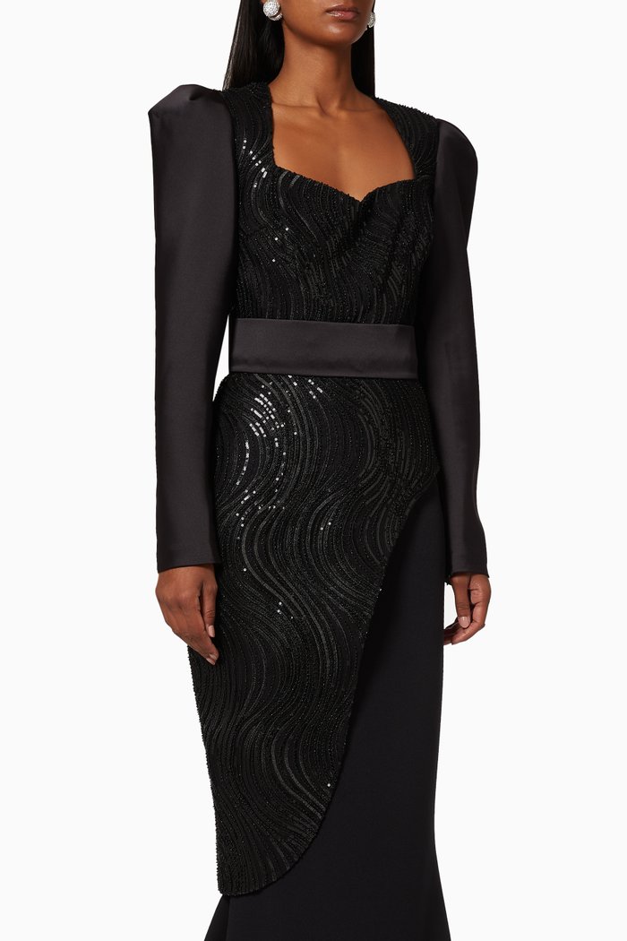 

Embellished Asymmetrical Top, Black