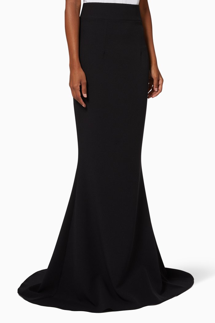 Gayeta Crepe Maxi Skirt, Black