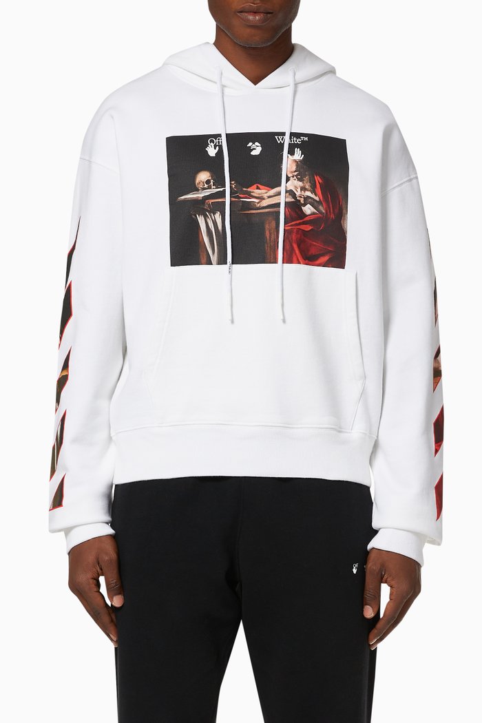 

Caravaggio Painting Oversized Cotton Hoodie, White