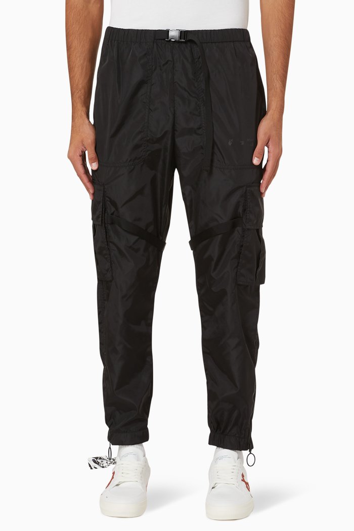 

Arrows Parachute Cotton-Blend Cargo Pants, Black