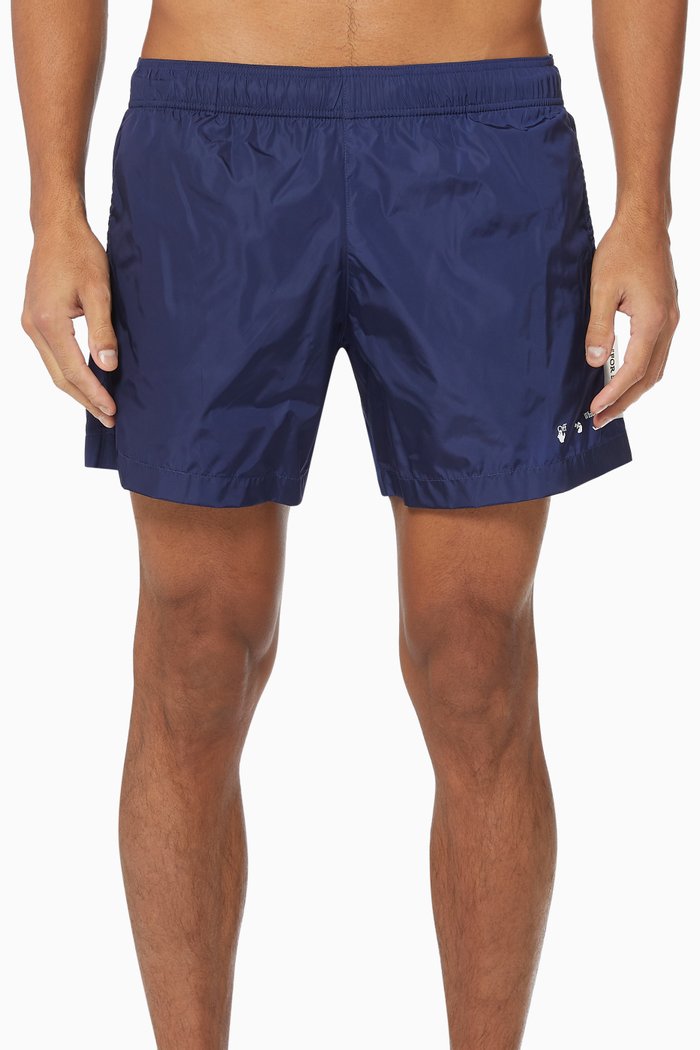 Big Logo Nylon Swim Shorts, Blue