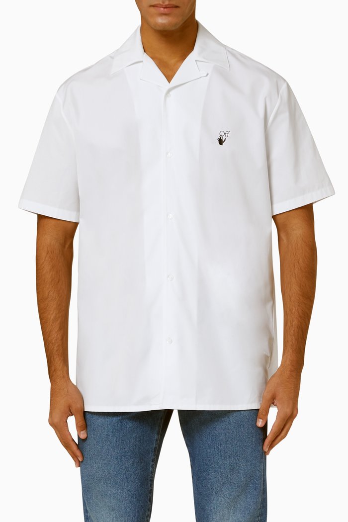 

Italic Mens Cotton Holiday Shirt, White