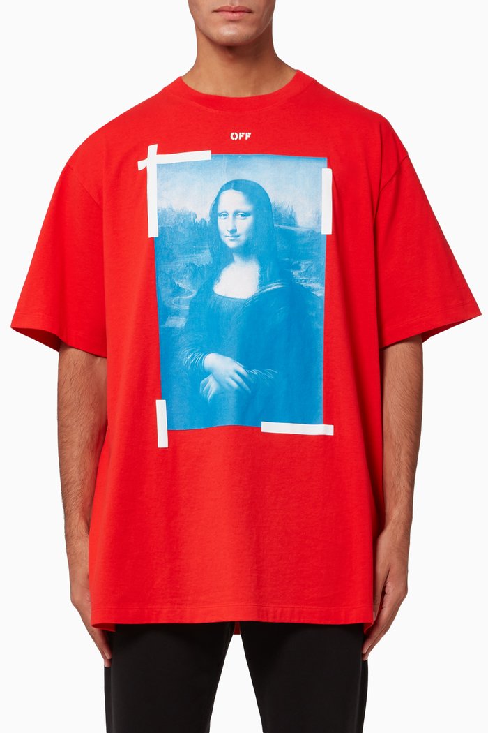 

Mona Lisa Oversized Cotton T-Shirt, Red