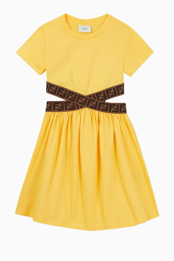 

Monogram Waist Dress in Cotton, Yellow