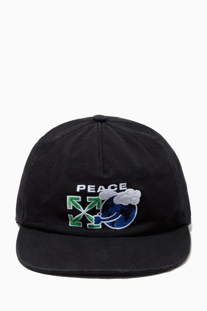 

Peace Worldwide Baseball Cap in Cotton, Black