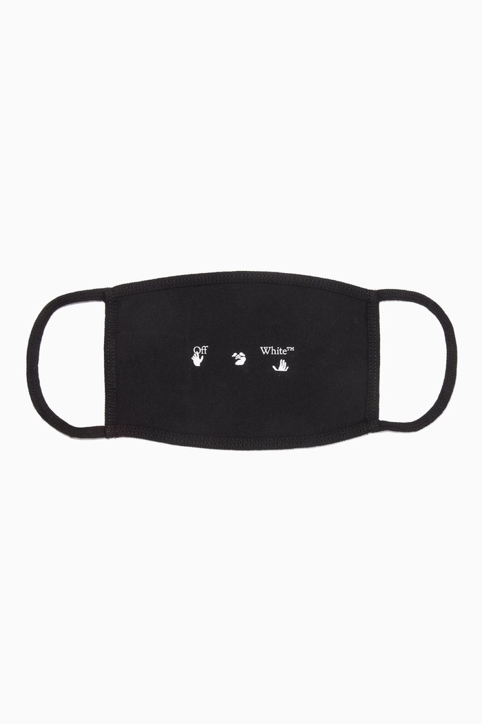 Big Logo Face Mask in Cotton, Black
