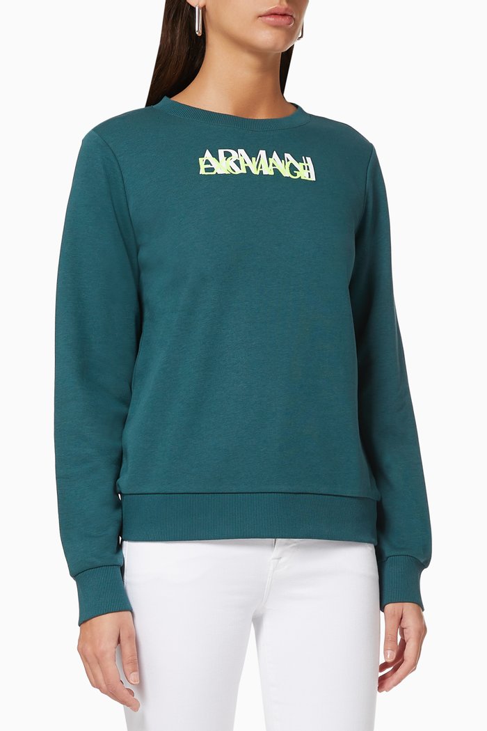 

Neon Logo Jersey Sweatshirt, Green