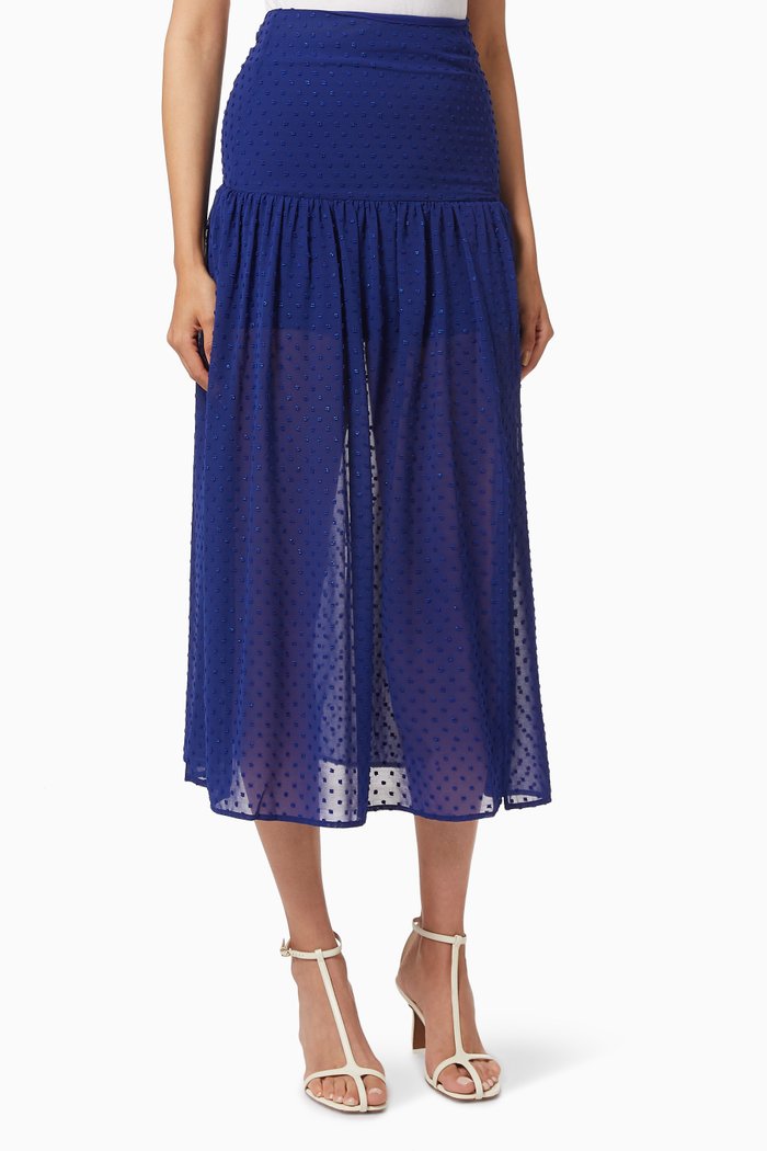 

Dobby Chiffon Skirt, Blue