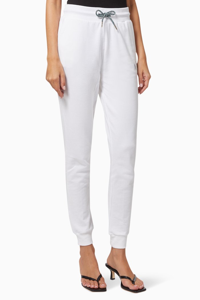

Glitter Logo Sweatpants in Cotton, White