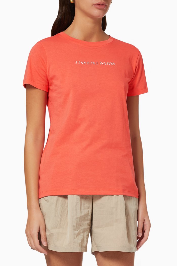 

Reverse Logo Cotton T-shirt, Red