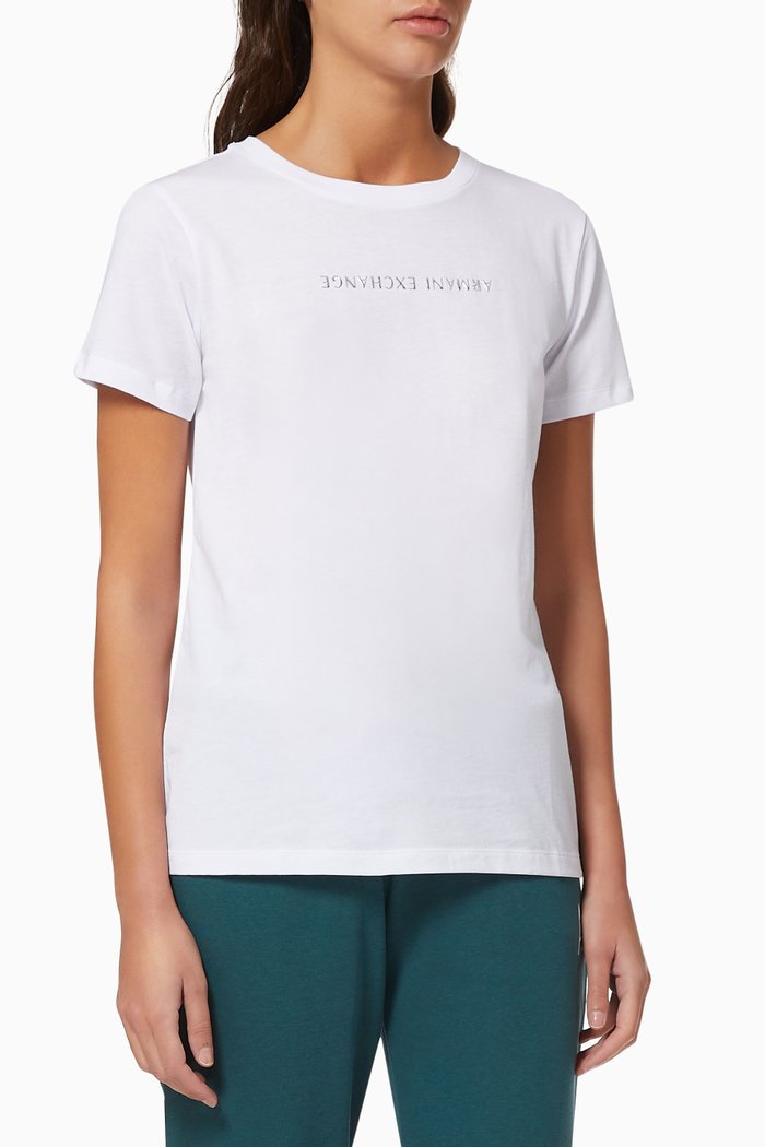 

Reverse Logo Cotton T-shirt, White
