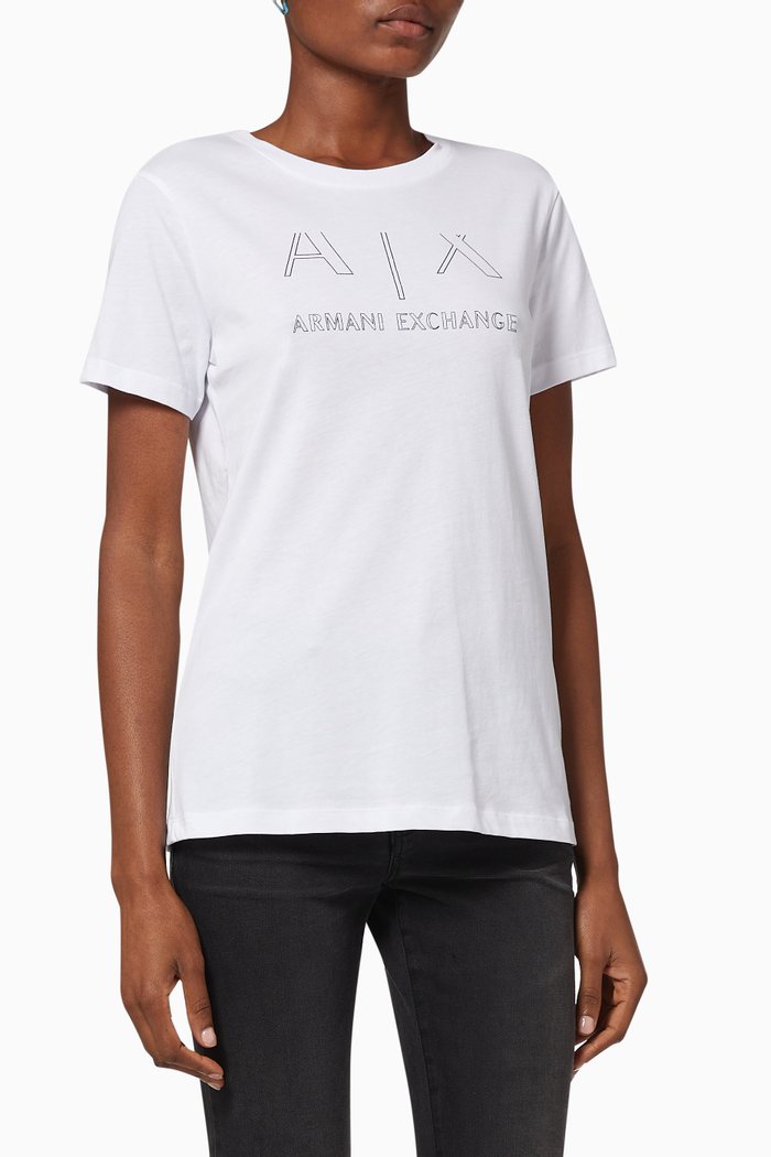 

Large Outline Logo Cotton T-shirt, White