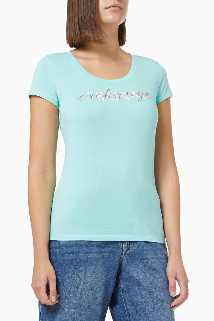 

Logo T-shirt in Cotton, Blue