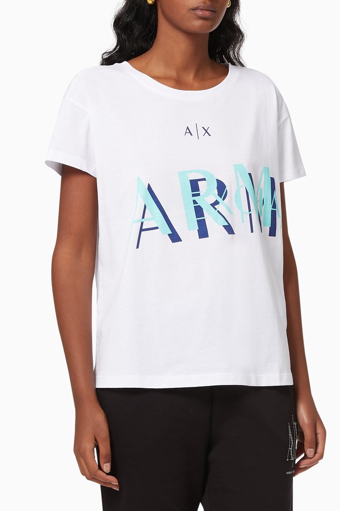 

AX Logo Jersey T-shirt, White