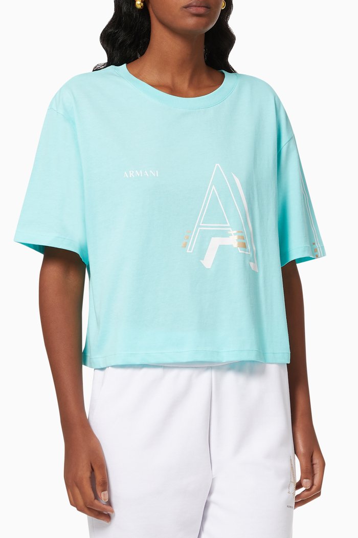 

AX Logo Crop T-shirt, Blue